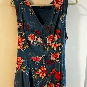 Torrid Floral Print Blouse in Blue and Pink